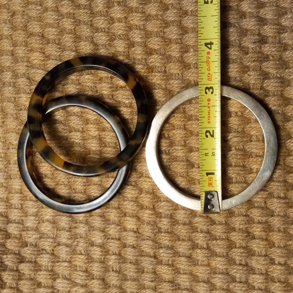 Tortoiseshell And Silver Bangles - image 3